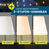 Hoberg LED-Standleuchte dimmbar - 187 cm - schwarz/weiß