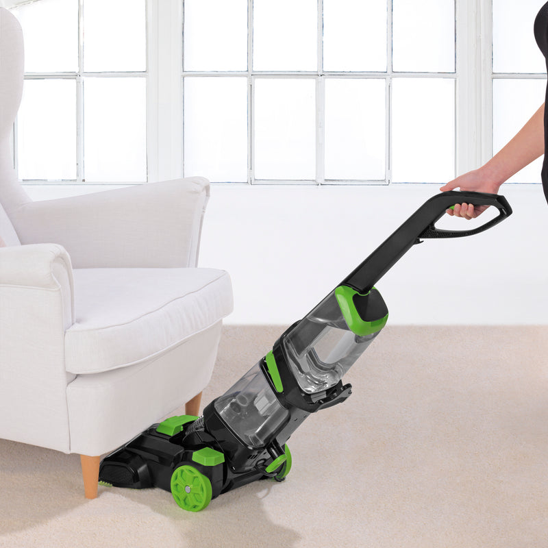 CLEANmaxx Teppichreiniger Professional 800 W in Schwarz/Grün mit Teppichshampoo