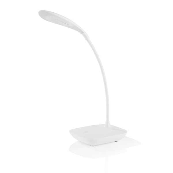 EASYmaxx LED-Tischleuchte "Daylight" mit 360° flexiblem Lampenhals, weiß, energiesparend, wiederaufladbar per Micro USB.
