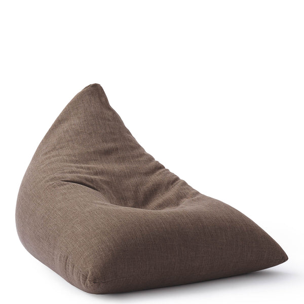 LUMALAND Sitzsack Interior Line braun, dreieckig, 370l Füllung, Sitzkissen Bean Bag im Leinen-Look, 150x100x100 cm komfortabel und weich.