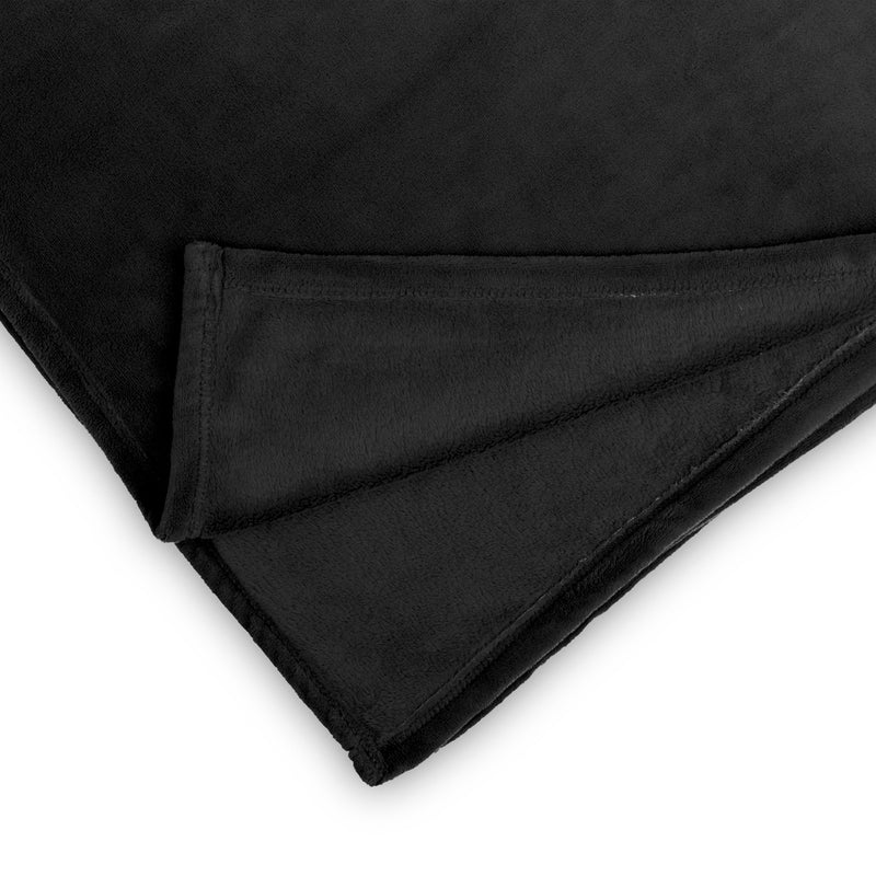 LUMALAND Wohndecke Kuscheldecke aus weichem Coral Fleece - 220 x 240 cm - schwarz