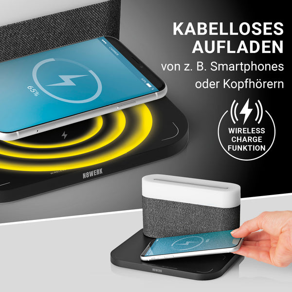 N8WERK Nachttischlampe mit Wireless Charger