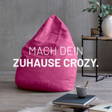 LUMALAND Luxury XL PLUS Sitzsack stylischer Beanbag - 220L Füllung mit extra starken Nähten - Pink