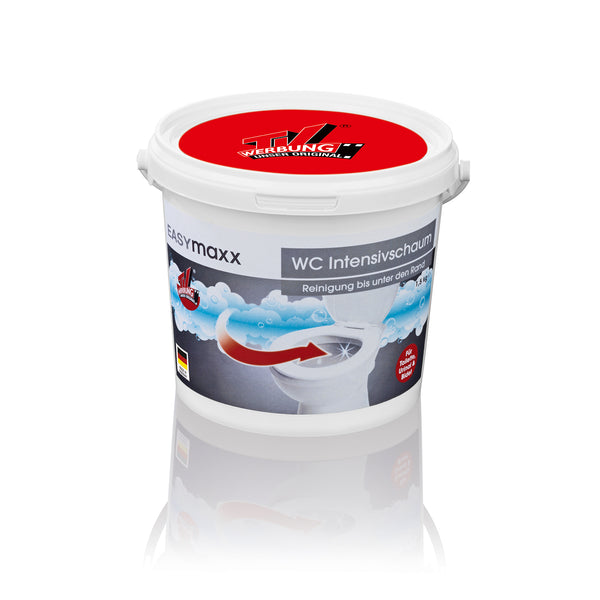 EASYmaxx WC Intensiv-Schaum selbstreinigender Kraftschaum für Toilette, Urinal und Bidet, reinigt bis unter den Rand, 1,5kg Pulver.