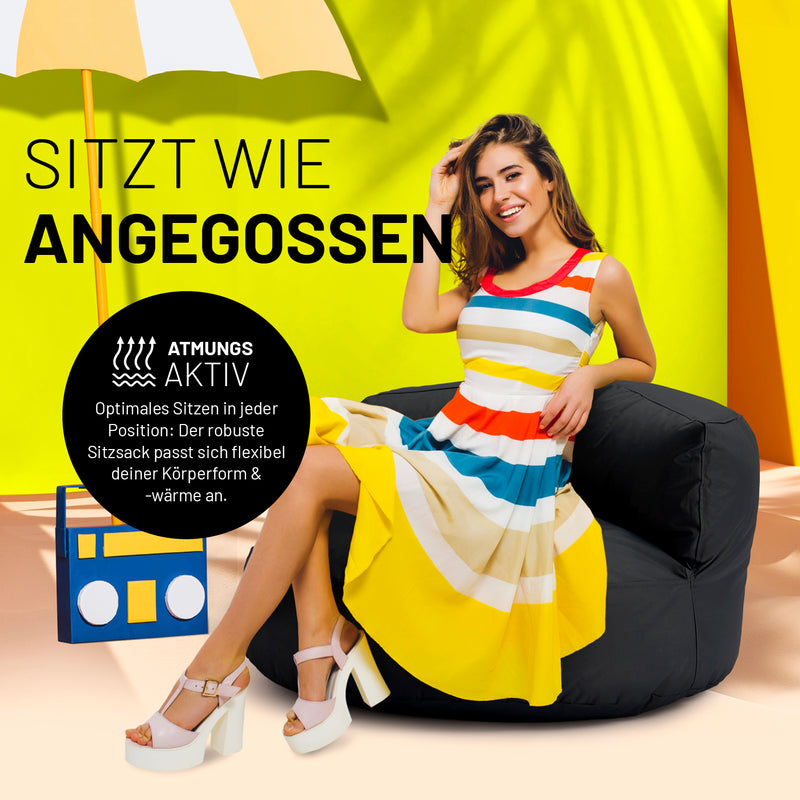 LUMALAND Sitzsack Lounge (320 L) - In- & outdoor - Schwarz