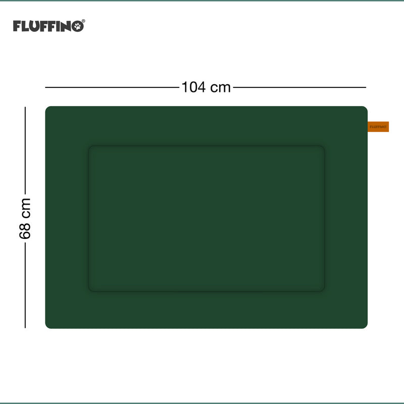 FLUFFINO® Hundedecke/Hundekissen - Wildlederimitat - Größe L (104 x 68 cm) - grün