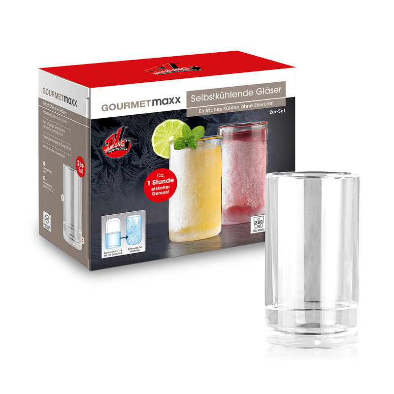 GOURMETmaxx Glas selbstkühlend - 2er-Set je 280 ml