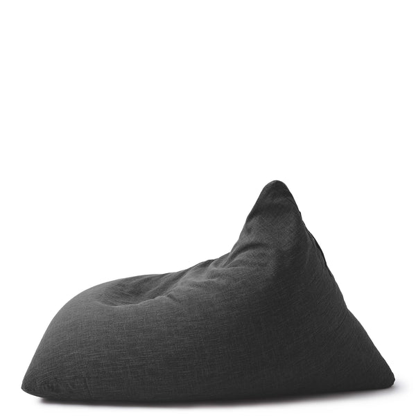 LUMALAND Sitzsack Interior Line dreieckiger Sitzkissen Bean Bag 370l Füllung, 150x100x100 cm, Dunkelgrau, Leinenoptik.