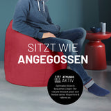 LUMALAND Luxury XL PLUS Sitzsack stylischer Beanbag - 220L Füllung mit extra starken Nähten - Rot