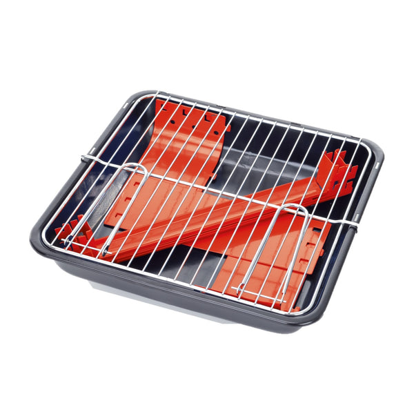 GRILLCHEF Holzkohlegrill PortaGo - 29cm - rot mit emaillierter Feuerschüssel und verchromtem Grillrost, platzsparend und ohne Werkzeug aufzubauen.