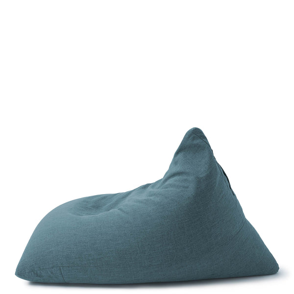 LUMALAND Sitzsack Interior Line - dreieckiger Sitzkissen Bean Bag in Aqua, 370l Füllung, 150x100x100 cm, Leinenoptik, Indoor Komfort.