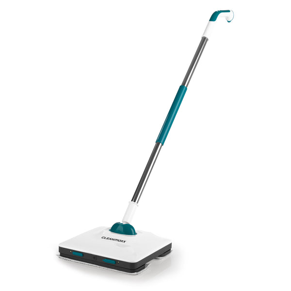 CLEANmaxx Akku-Vibrationsmopp LED 12V in petrol/weiß mit Sprühfunktion und LED-Beleuchtung für kabelloses, gründliches Wischen ohne Eimer.