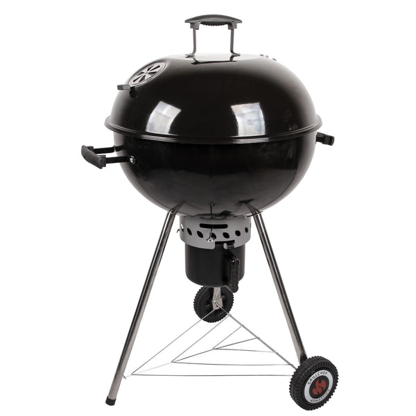 LANDMANN Holzkohle-Kugelgrill - 106 cm mit emailliertem Deckel, verchromtem Grillrost, Temperaturanzeige und Lüftungsscheibe.