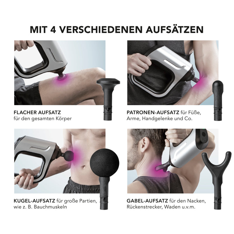 MAXXMEE Intensiv-Massagegerät - 3 Geschwindigkeitsstufen - schwarz/silber