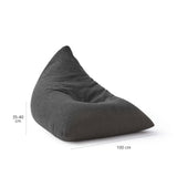 LUMALAND Sitzsack Interior Line - Sitzkissen Bean Bag - Dreieckiger Komfort-Sitzsack - 370l Füllung - 150 x 100 x 100 cm - Dunkelgrau