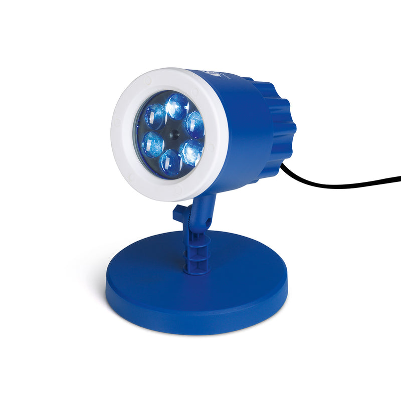 S04 LED-Motivstrahler 7,5W blau/weiß mit Logo