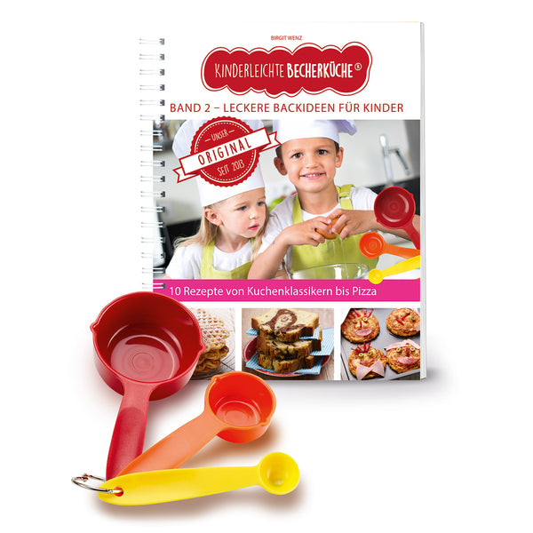 Kinderleichte Becherküche Set inkl. Messbecher-Set - Band 2 mit kindgerechtem Backbuch und 3 farbigen Messbechern für kinderleichte Rezepte.