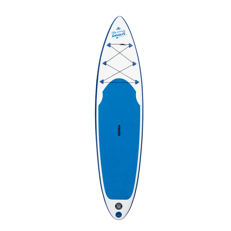 EASYmaxx Stand-Up Paddle-Board mit Zubehör - 320 x 76 x 15 cm - weiß/blau