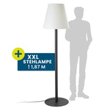 Hoberg LED-Standleuchte dimmbar - 187 cm - schwarz/weiß