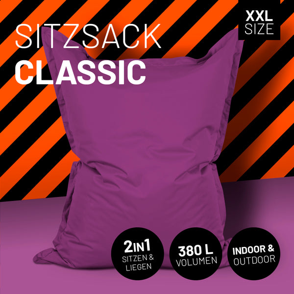 LUMALAND Sitzsack Classic XXL (380 L) - In- & outdoor - Lila