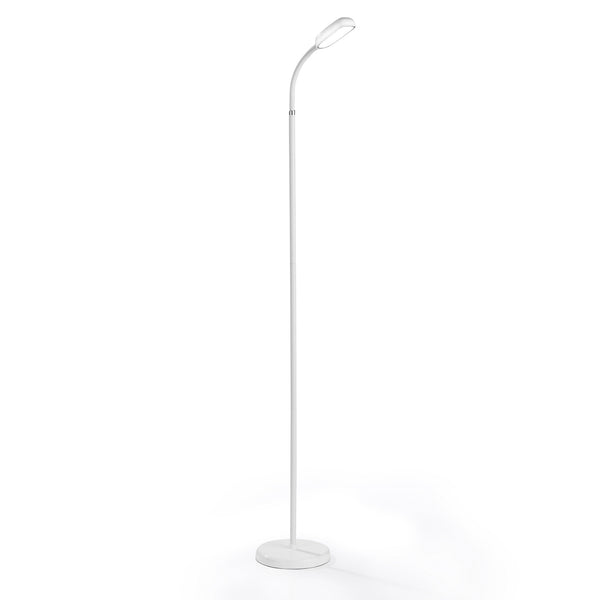 EASYmaxx LED-Standleuchte Daylight mit 360°-drehbarem Lampenkopf, 3 Farbtemperaturen und Touch-Dimmfunktion, weiß.