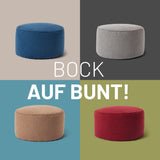 LUMALAND Comfort Line Sitzsack-Hocker 25 x 45 cm - Indoor - Runder Sitzpouf, Bodenkissen Bean Bag Pouf - Dunkelblau