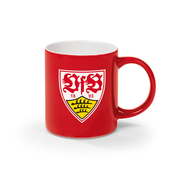 VfB Stuttgart Kaffeebecher - 350 ml - rot/weiß mit Logo