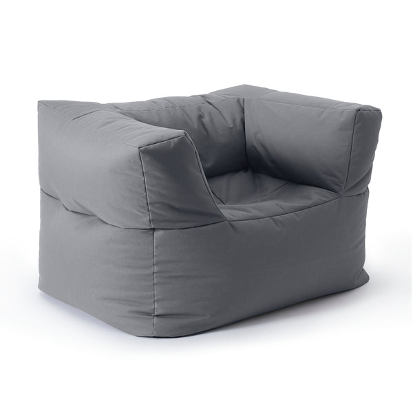LUMALAND Sitzsack-Sofa Sessel 400 L Grau, modularer In- & Outdoor-Sessel mit pflegeleichtem, abnehmbarem Bezug und verdecktem Reißverschluss.