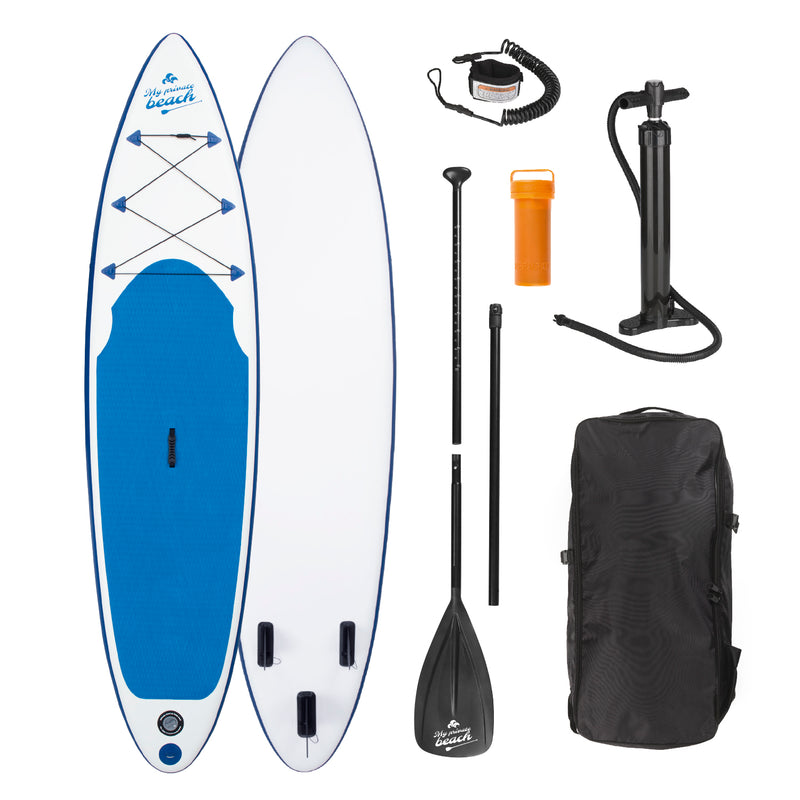 EASYmaxx Stand-Up Paddle-Board mit Zubehör - 320 x 76 x 15 cm - weiß/blau