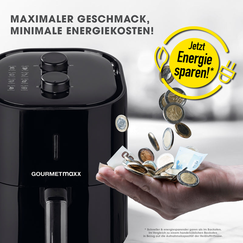 GOURMETmaxx Heißluft-Fritteuse Mechanisch 3,6l - Schwarz