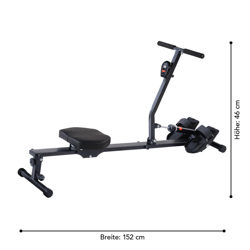 MAXXMEE Klapp-Rudergerät für zu Hause - 12 Widerstandsstufen - leise + kompakt