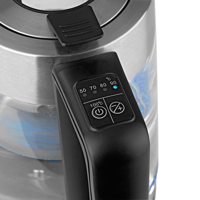 MAXXMEE Glas-Wasserkocher Smart Deckel - schwarz