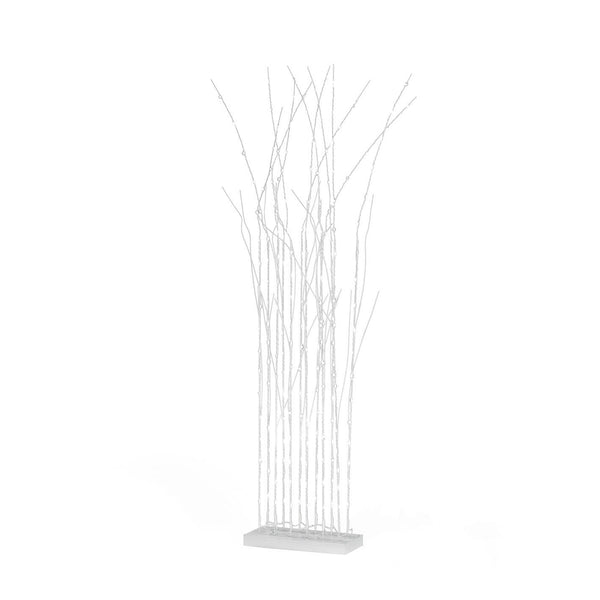 MAXXMEE LED-Raumtrenner aus 12 Zweigen mit LED, 150 cm hoch, weiß, biegsame Zweigspitzen und warmweiße Beleuchtung.