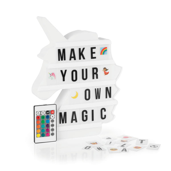 EASYmaxx LED-Leuchtkasten Einhorn - 173 Buchstaben & 150 Moodjis