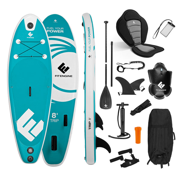 FitEngine Junior Trip SUP-Board Set (Allrounder) - 8'- inkl. Kajak-Sitz