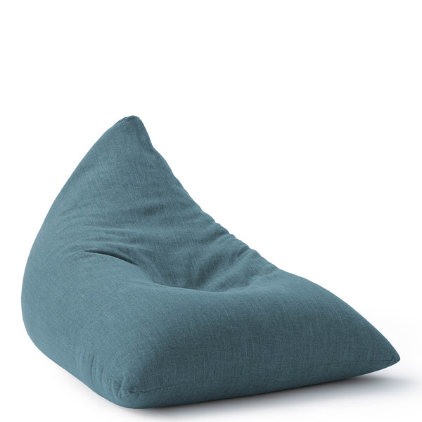 LUMALAND Sitzsack Interior Line - dreieckiger Sitzkissen Bean Bag in Aqua mit 370l Füllung und Leinen-Optik, 150x100x100 cm.