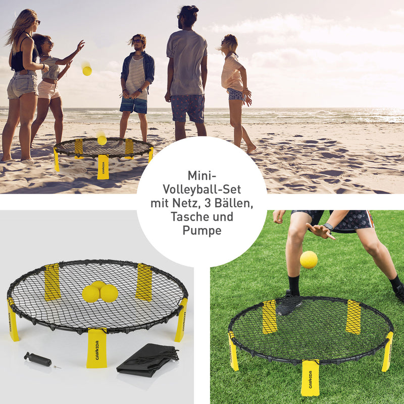 GARVIDA Mini-Volleyball-Spiel Spike Ball Set - 6-tlg. - gelb/schwarz