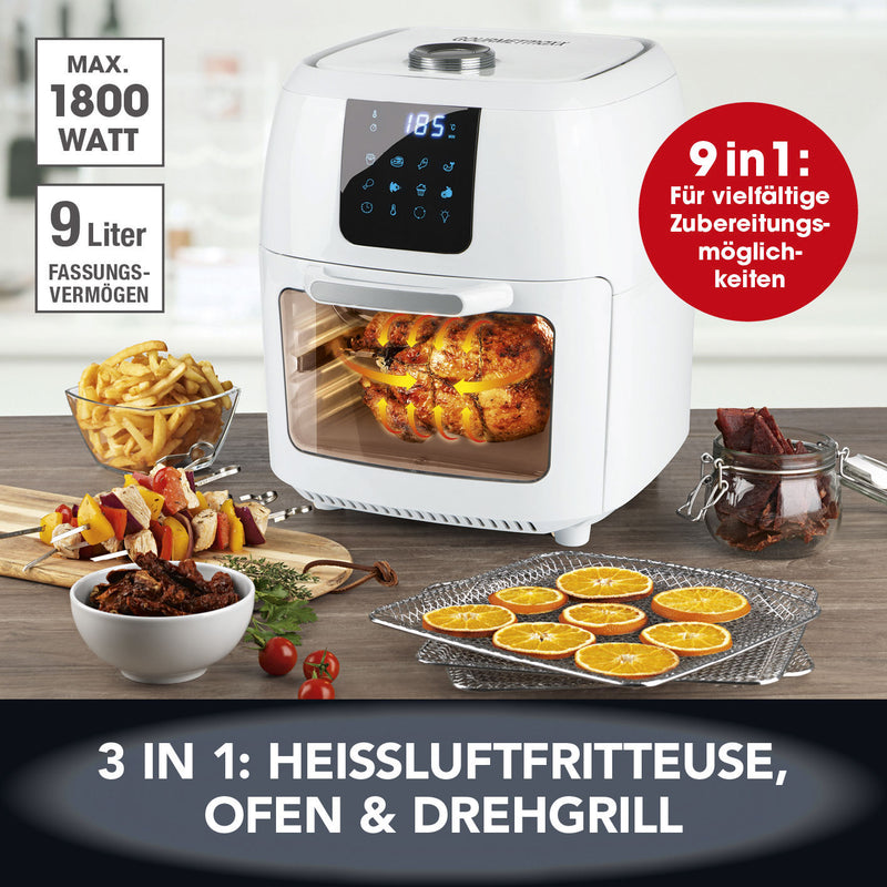 GOURMETmaxx Heißluft-Fritteuse Digital - 9in1 - weiß