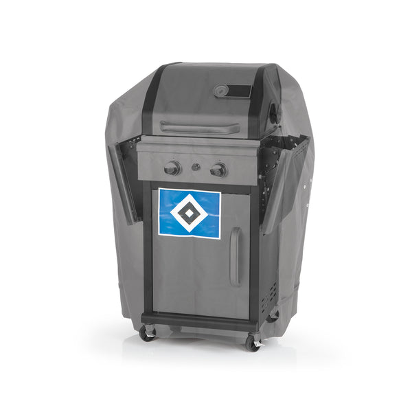 HSV Wetterschutzhaube M - schwarz mit Logo, robuster, wasserdichter Schutz für Grillgeräte bis -20 Grad, mit Ventilationsöffnungen.