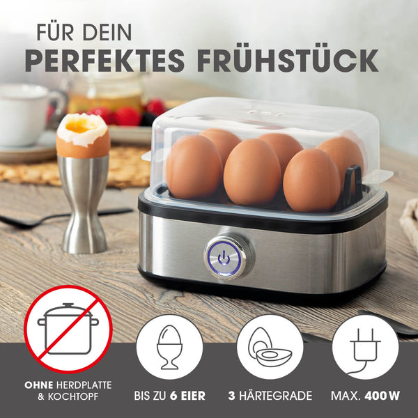 GOURMETmaxx Eierkocher für 6 Eier - Edelstahl