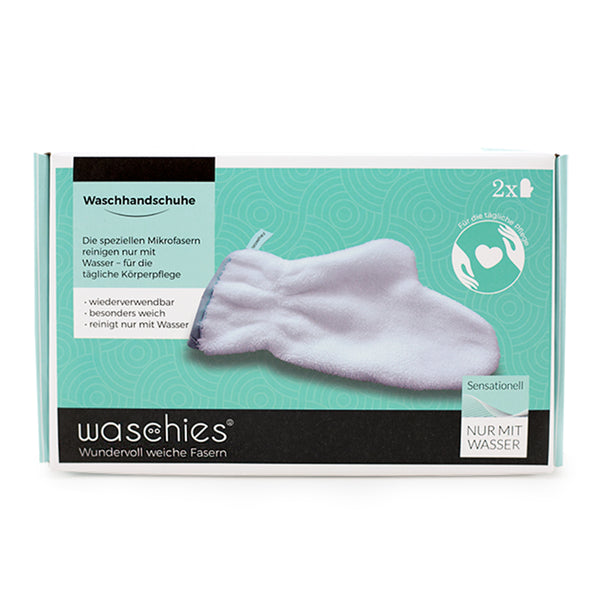 waschies Waschhandschuh 2er-Set - 25 x 18,5 cm - weiß