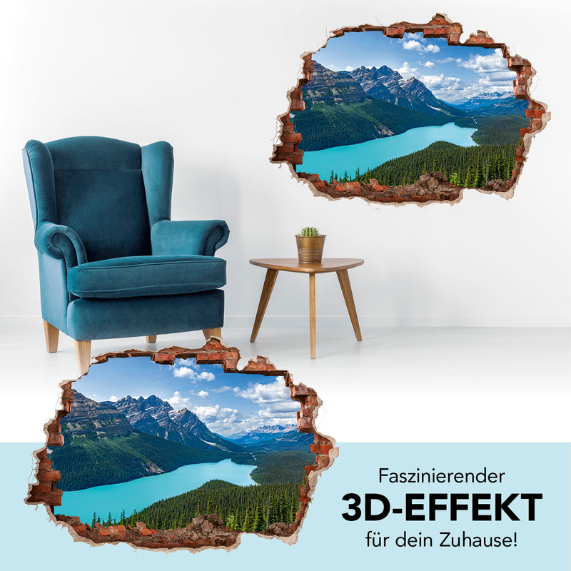 MAXXMEE Wandtattoo 3D "Kanadische Bergwelt"
