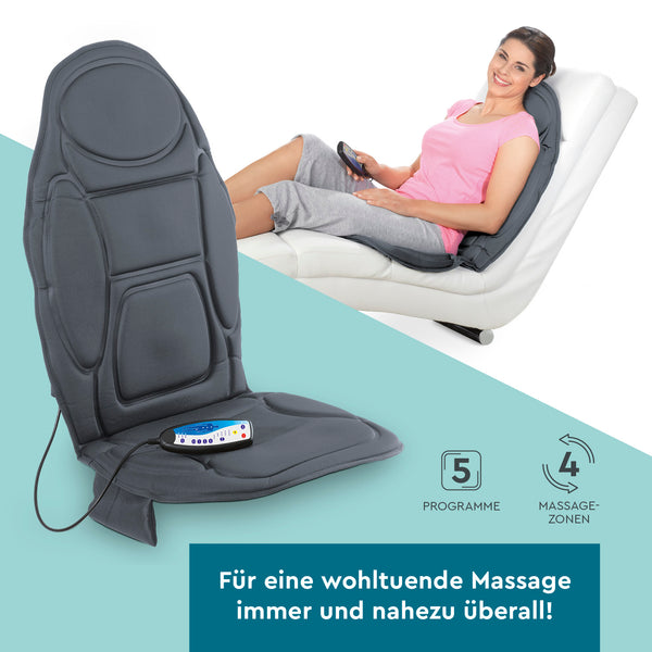 VITALmaxx Massagematte 5-Zonen Sessel & Stuhl mit Wärmefunktion - anthrazit