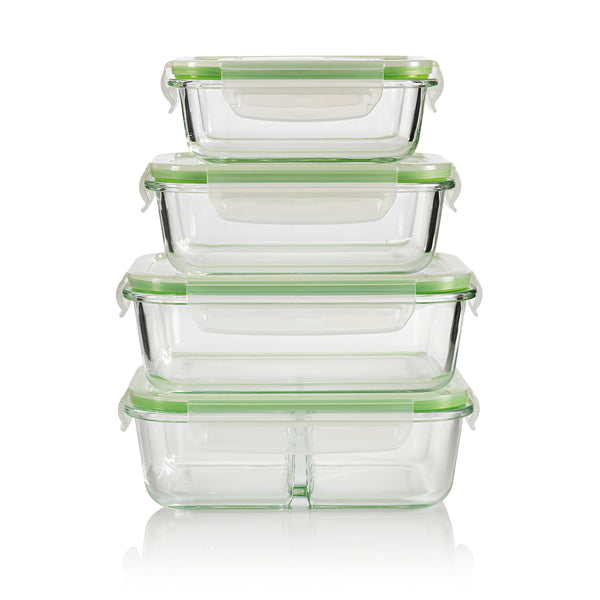 GOURMETmaxx Glas-Frischhaltedosen Klick-it 8-tlg. Limegreen