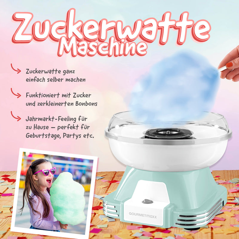GOURMETmaxx Zuckerwatte-Maschine - mint/weiß