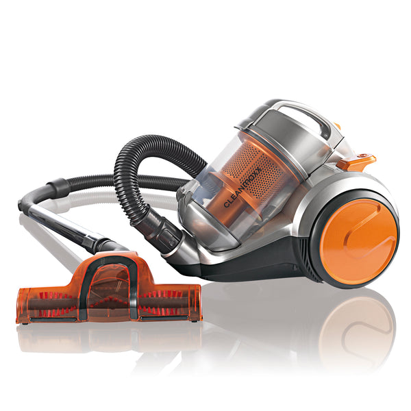 CLEANmaxx Zyklon-Staubsauger Pet Star 700 W Orange-Silber mit rotierender Bürstenwalze für Tierhaare und Allergiker geeignet.