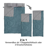 Where Tomorrow Doppelschlafsack mit Tragetasche - 2-Personen Schlafsack - 190 x 150 cm - Goblinblau