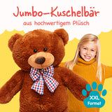 LUMALAND XXL-Teddy mit Kulleraugen - 120 cm - Braun