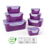 GOURMETmaxx Frischhaltedosen Klick-it - 14-tlg. - lila/transparent