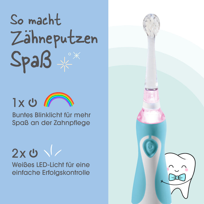 VITALmaxx Elektrische Kinder-Zahnbürste mit Smart Timer - Ab 6 Monate* - Blau/Weiß